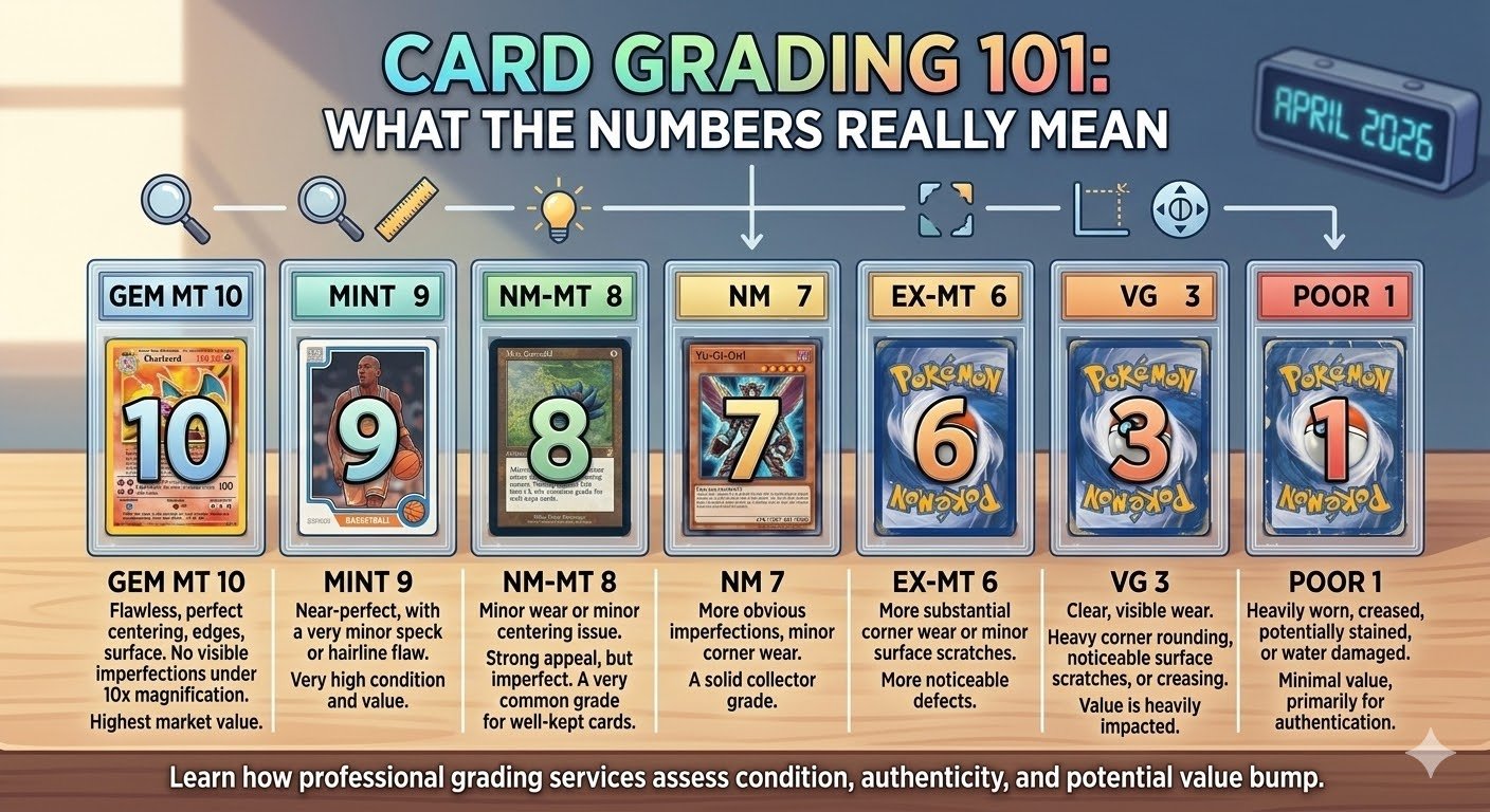 Card Grading 101 - What the numbers really mean from Gem Mint 10 to Poor 1