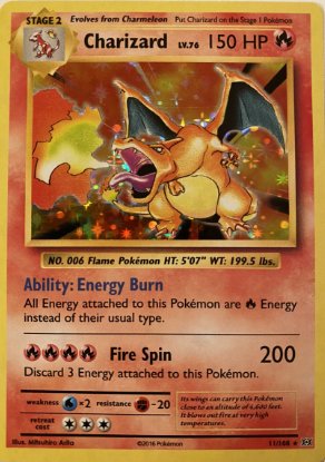 Charizard Pokémon Evolutions holo card EJE Gem Mint 10